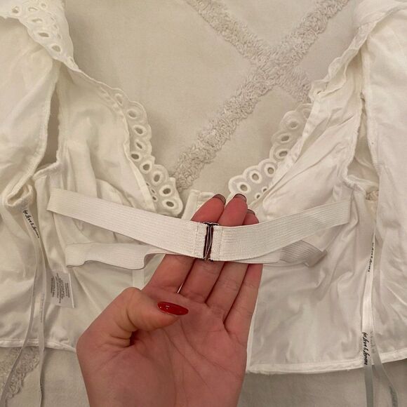 For Love and Lemons White Eyelet Lace Serena Crop Top - Picture 14 of 15